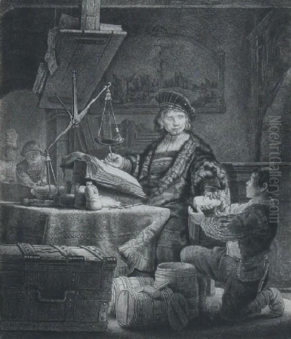 Jan Uytenbogaert - The Goldweigher Oil Painting by Harmenszoon van Rijn Rembrandt