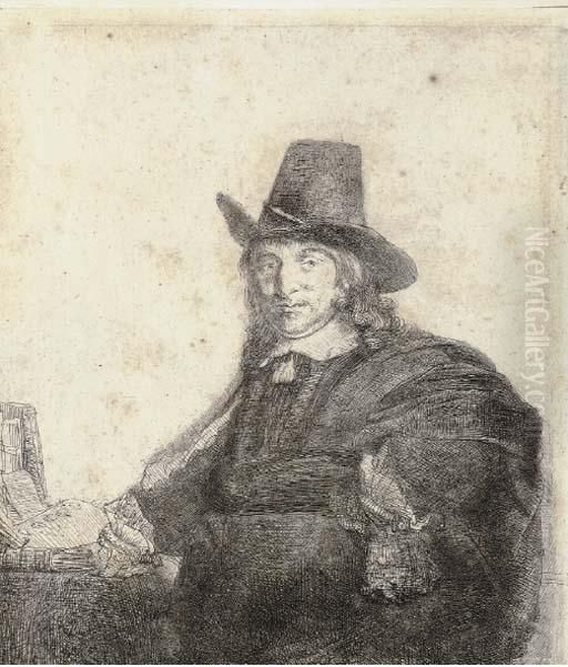 Clement De Jonghe, Printseller Oil Painting by Harmenszoon van Rijn Rembrandt