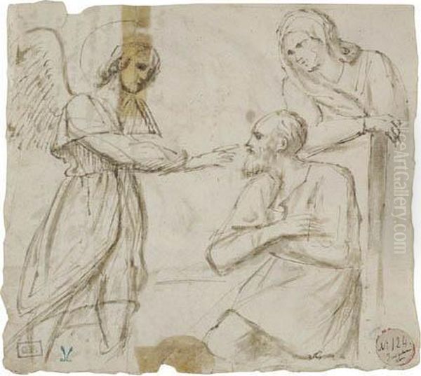 Abraham And Sarah With The Angel Oil Painting by Harmenszoon van Rijn Rembrandt