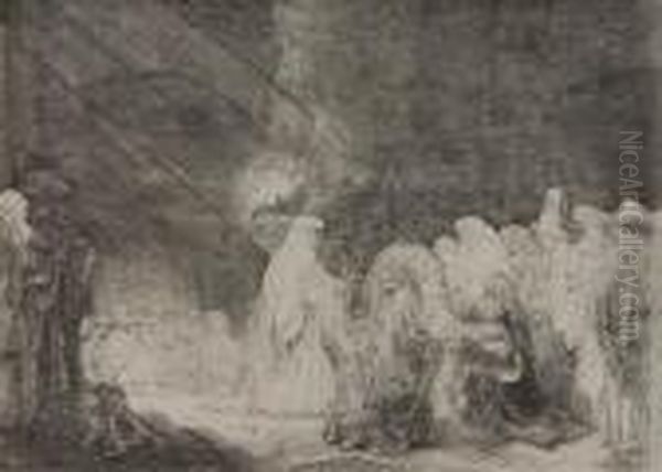 The Presentation In The Temple: Oblong Print Oil Painting by Harmenszoon van Rijn Rembrandt