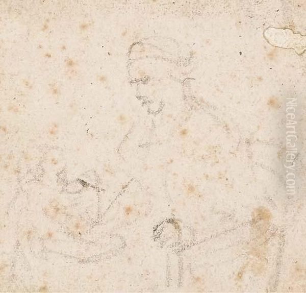 Un Homme Assis Avec Un Enfant Debout Oil Painting by Harmenszoon van Rijn Rembrandt