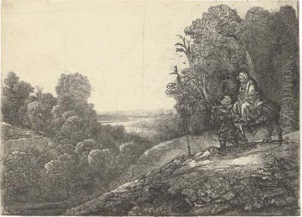The Flight Into Egypt Oil Painting by Harmenszoon van Rijn Rembrandt