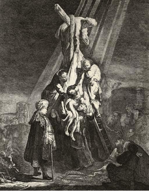 The Descent From The Cross Oil Painting by Harmenszoon van Rijn Rembrandt