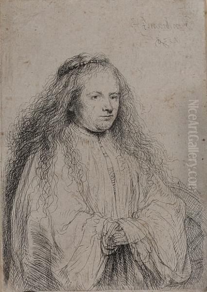 The Little Jewish Bride (saskia As St. Catherine) (bartsch 342) Oil Painting by Harmenszoon van Rijn Rembrandt