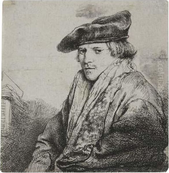 Young Man In A Velvet Cap Oil Painting by Harmenszoon van Rijn Rembrandt