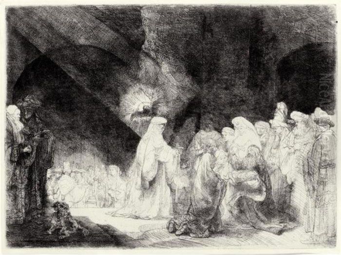 Presentation In The Temple Oil Painting by Harmenszoon van Rijn Rembrandt