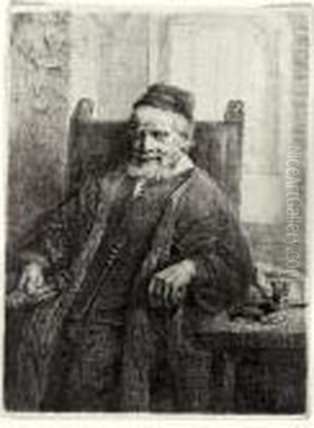 Jan Lutma, Goldsmith (b., Holl. 276; H. 290; Bb. 56-c) Oil Painting by Harmenszoon van Rijn Rembrandt