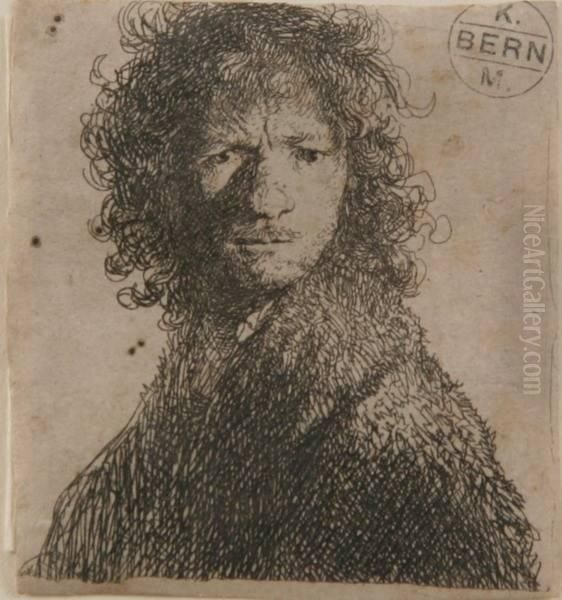 Self-portrait, Frowning: Bust Oil Painting by Harmenszoon van Rijn Rembrandt