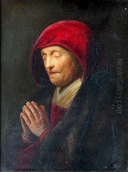 Woman At Prayer Oil Painting by Harmenszoon van Rijn Rembrandt