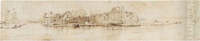 The Omval, Seen From The Amsteldijk Oil Painting by Harmenszoon van Rijn Rembrandt