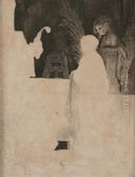 The Artist Drawing From The Model ,
 Early Basan Edition. Etching 
- 9 In. X 7 In Oil Painting by Harmenszoon van Rijn Rembrandt