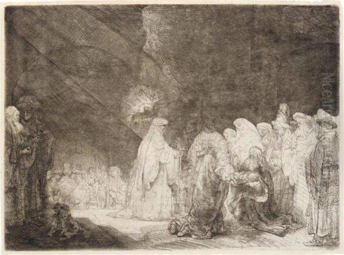 The Presentation In The Temple Oil Painting by Harmenszoon van Rijn Rembrandt