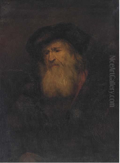 A Man, Bust-length, With A Beard Oil Painting by Harmenszoon van Rijn Rembrandt