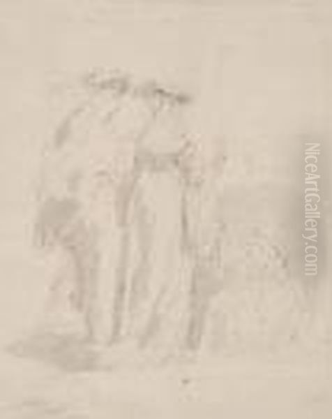 Death Appearing To A Wedded Couple Oil Painting by Harmenszoon van Rijn Rembrandt