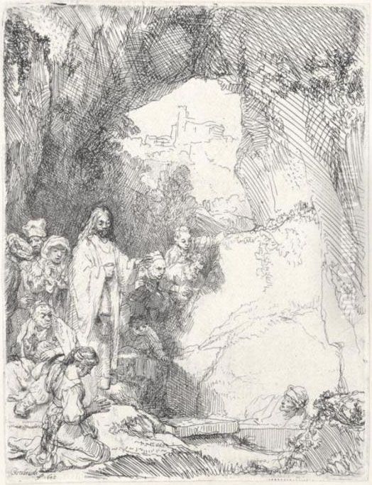 The Raising Of Lazarus: Small Plate (b., Holl.72; H.198; Bb.42-b) Oil Painting by Harmenszoon van Rijn Rembrandt