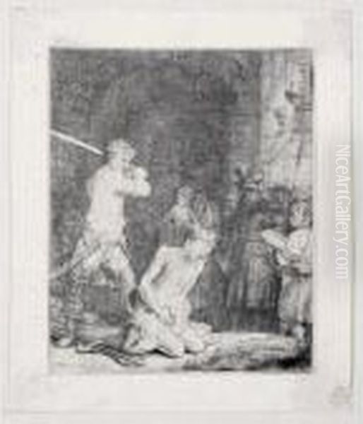 The Beheading Of John The Baptist (b., Holl.92; H.171; Bb.40-b) Oil Painting by Harmenszoon van Rijn Rembrandt