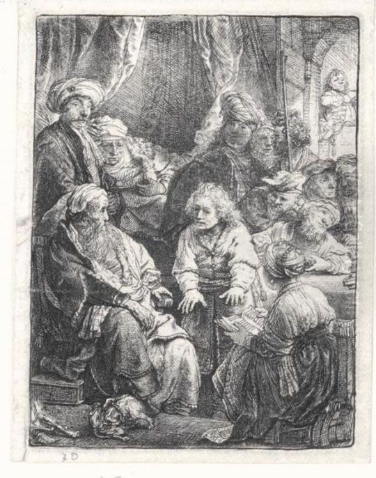 Joseph Telling His Dreams (b., Holl.37; H.160; Bb.38-e) Oil Painting by Harmenszoon van Rijn Rembrandt