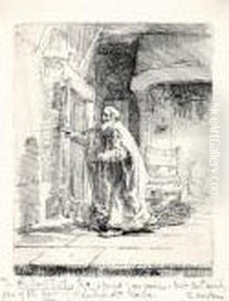 The Blindness Of Tobit (b., Holl.42; H.252; Bb.51-d) Oil Painting by Harmenszoon van Rijn Rembrandt
