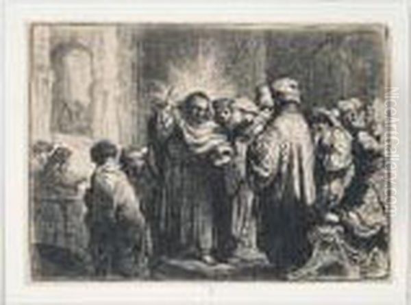 The Tribute Money (b., Holl.68; H.124; Bb.35-2) Oil Painting by Harmenszoon van Rijn Rembrandt