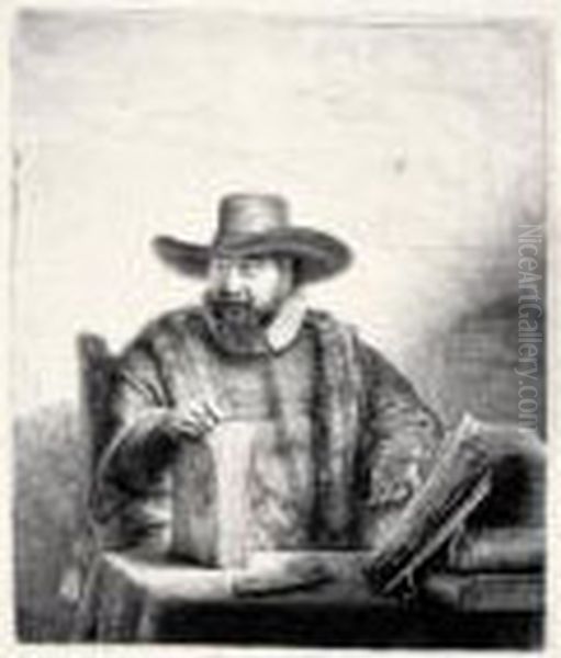 Cornelis Claesz. Anslo, Preacher (b., Holl.271; H.187; Bb.41-j) Oil Painting by Harmenszoon van Rijn Rembrandt