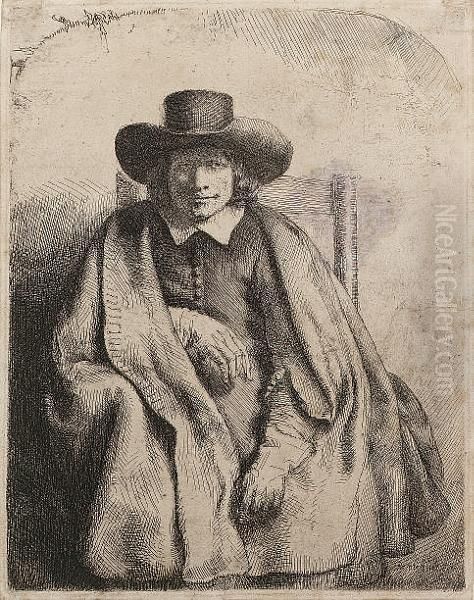 Clement De Jonghe, Printseller (bartsch 272) Oil Painting by Harmenszoon van Rijn Rembrandt