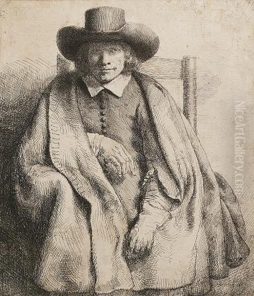 Clement De Jonghe, Printseller (bartsch 272) Oil Painting by Harmenszoon van Rijn Rembrandt