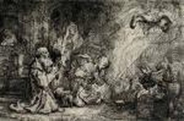 The Angel Departs Oil Painting by Harmenszoon van Rijn Rembrandt