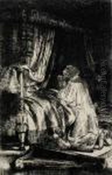 David In Prayer Oil Painting by Harmenszoon van Rijn Rembrandt
