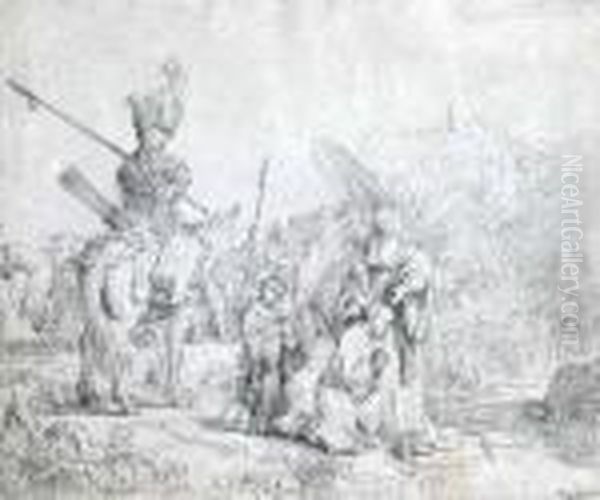 Baptism Of The Eunich Oil Painting by Harmenszoon van Rijn Rembrandt