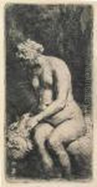 Woman Bathing Her Feet Oil Painting by Harmenszoon van Rijn Rembrandt