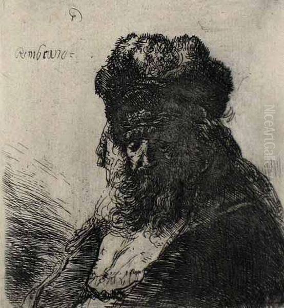 Old Bearded Man Oil Painting by Harmenszoon van Rijn Rembrandt