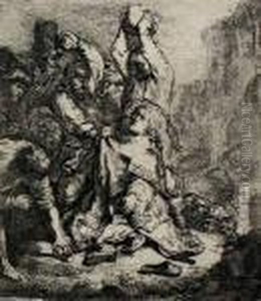 Stoning Of St. Stephen Oil Painting by Harmenszoon van Rijn Rembrandt