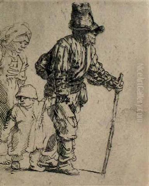 1 Etching And 1 Heliogravure Oil Painting by Harmenszoon van Rijn Rembrandt