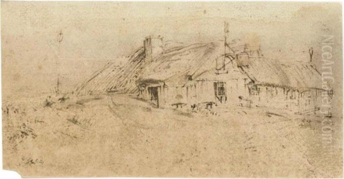 An Inn On A Dyke Oil Painting by Harmenszoon van Rijn Rembrandt