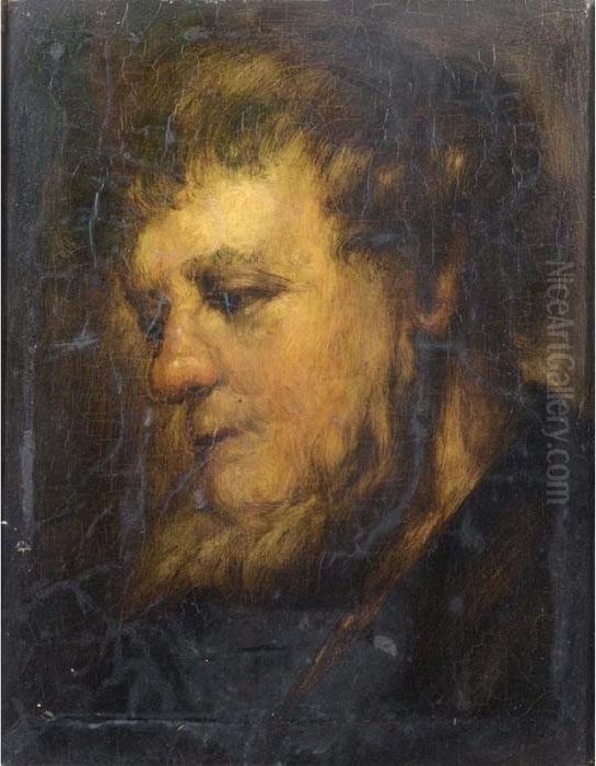 Study Of A Head Of A Bearded Man Oil Painting by Harmenszoon van Rijn Rembrandt
