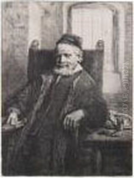 Jan Lutma, Goldsmith (b., Holl.276; H.290; Bb.56-c) Oil Painting by Harmenszoon van Rijn Rembrandt
