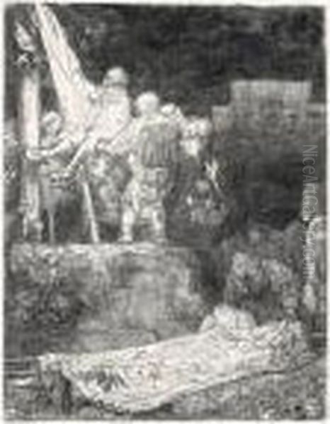 The Descent From The Cross By Torchlight (b., Holl.83; H.280; Bb.54-g) Oil Painting by Harmenszoon van Rijn Rembrandt