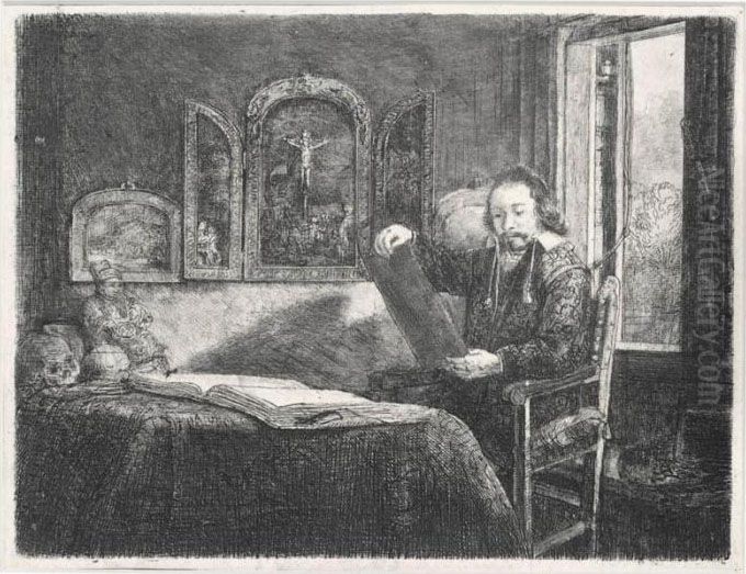 - Abraham Francen, Apothecary 2,000-2,500 Gbp Oil Painting by Harmenszoon van Rijn Rembrandt