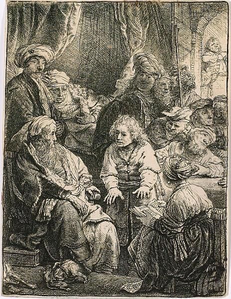 Joseph Telling His Dreams (bartsch 37) Oil Painting by Harmenszoon van Rijn Rembrandt