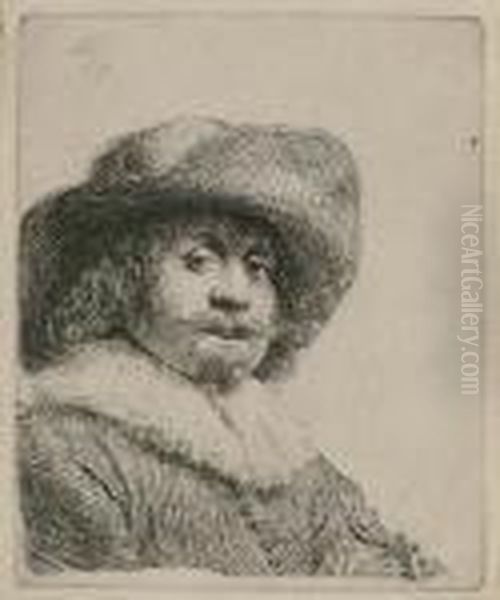 Man In A Broad Brimmed Hat Oil Painting by Harmenszoon van Rijn Rembrandt
