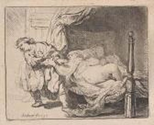 Joseph And Potiphar's Wife Oil Painting by Harmenszoon van Rijn Rembrandt