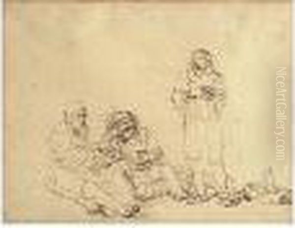 Joseph Interpreting Pharoh's Dreams Oil Painting by Harmenszoon van Rijn Rembrandt