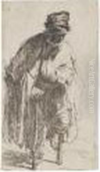 Beggar With A Wooden Leg (b., Holl.179; H.; Bb.) Oil Painting by Harmenszoon van Rijn Rembrandt