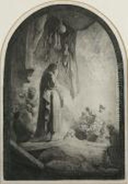 The Raising Of Lazarus: The Larger Plate (bartsch 73) Oil Painting by Harmenszoon van Rijn Rembrandt