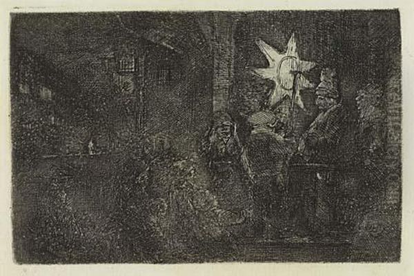 The Star Of Kings: A Night Piece Oil Painting by Harmenszoon van Rijn Rembrandt