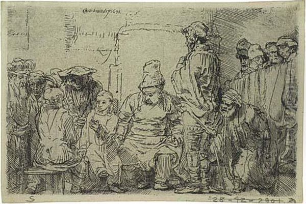Christ Seated Disputing With The Doctors Oil Painting by Harmenszoon van Rijn Rembrandt