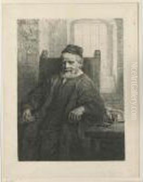 Jan Lutma, Goldsmith (b., Holl. 276; H. 290; Bb. 56-c) Oil Painting by Harmenszoon van Rijn Rembrandt