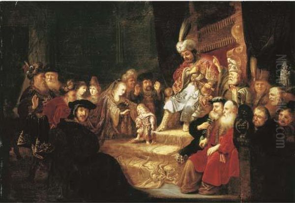 Moses Trampling On Pharaoh's Crown Oil Painting by Harmenszoon van Rijn Rembrandt