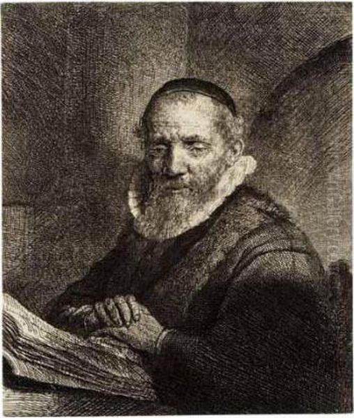 Jan Cornelis Sylvius, Preacher (b., Holl.266; H.111; Bb.33-h) Oil Painting by Harmenszoon van Rijn Rembrandt