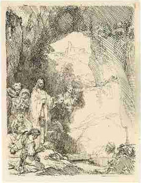 The Raising Of Lazarus (b., Holl.72; H.198; Bb.42-b) Oil Painting by Harmenszoon van Rijn Rembrandt